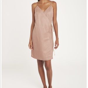 cuyana linen wrap dress